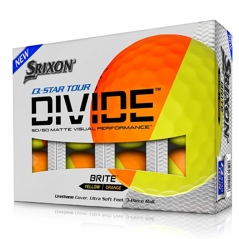 Srixon Q-Star Tour Divide Orange Golf Balls 3 Srixon Q-Star Tour Divide Orange Golf Balls