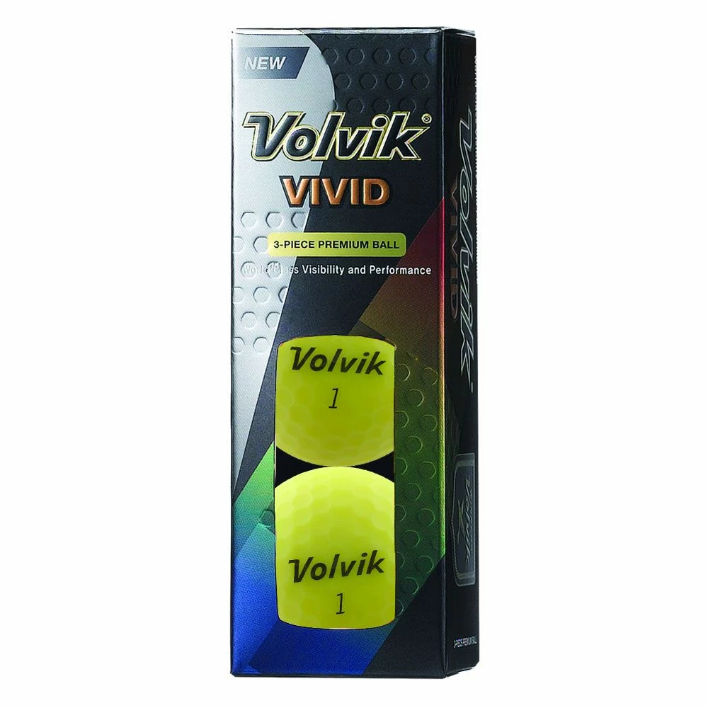 Volvik Vivid Yellow Golf Balls (Sleeve Of 3) 3 Volvik Vivid Yellow Golf Balls (Sleeve Of 3)