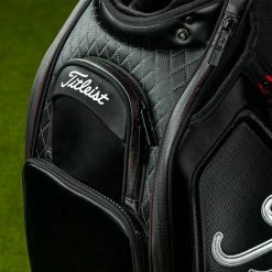 Titleist Jet Black 9.5" Tour Golf Staff Bag 23 Titleist Jet Black 9.5" Tour Golf Staff Bag -Golf Gloves Sales jet black tour bag detail close tb9sf9 2 1