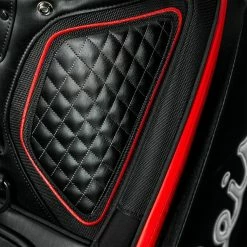 Titleist Jet Black 9.5" Tour Golf Staff Bag 24 Titleist Jet Black 9.5" Tour Golf Staff Bag -Golf Gloves Sales jet black tour bag hip pad close tb9sf9 2 1