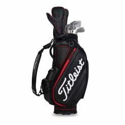 Titleist Jet Black 9.5" Tour Golf Staff Bag 20 Titleist Jet Black 9.5" Tour Golf Staff Bag -Golf Gloves Sales jet black tour bag side clubs tb9sf9 2 1