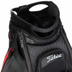 Titleist Jet Black 9.5" Tour Golf Staff Bag 21 Titleist Jet Black 9.5" Tour Golf Staff Bag -Golf Gloves Sales jet black tour bag top close tb9sf9 2 1