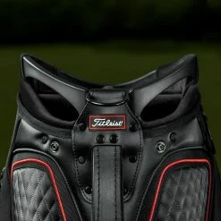 Titleist Jet Black 9.5" Tour Golf Staff Bag 26 Titleist Jet Black 9.5" Tour Golf Staff Bag -Golf Gloves Sales jet black tour bag topfront close tb9sf9 2 1