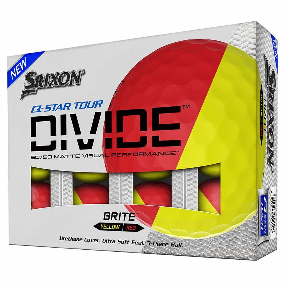 Srixon Q-Star Tour Divide Red Golf Balls 3 Srixon Q-Star Tour Divide Red Golf Balls