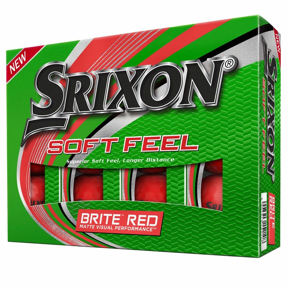 Srixon Soft Feel Brite Red Golf Balls 3 Srixon Soft Feel Brite Red Golf Balls