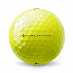 Titleist Pro V1 Yellow Golf Balls -Golf Gloves Sales titleist 2021 pro v1 yellow golf ball sidestamp