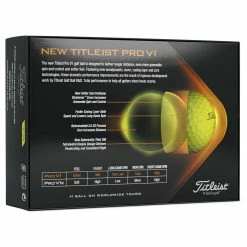 Titleist Pro V1 Yellow Golf Balls -Golf Gloves Sales titleist 2021 pro v1 yellow golf balls packaging back